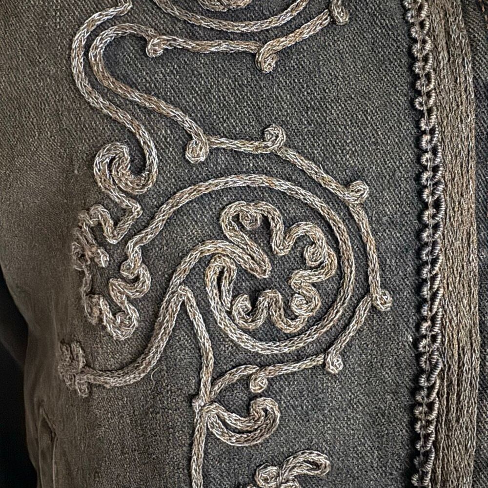 VTG Jean Paul Gaultier SS1990 Embroidered Denim Jacket With Scroll Embroidery - Picture 3 of 12